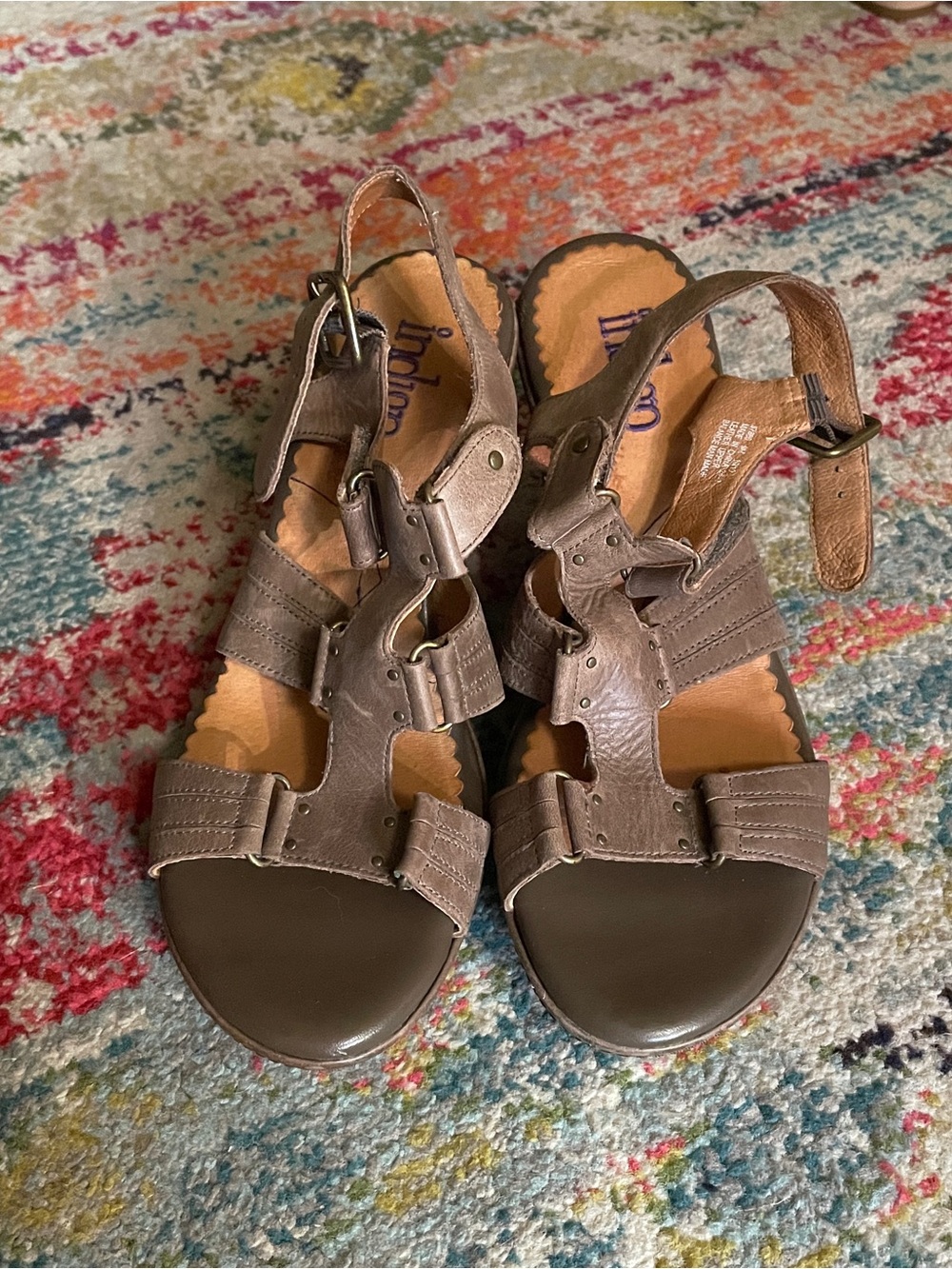 Indigo Women's Taupe Strappy Comfort Sandals